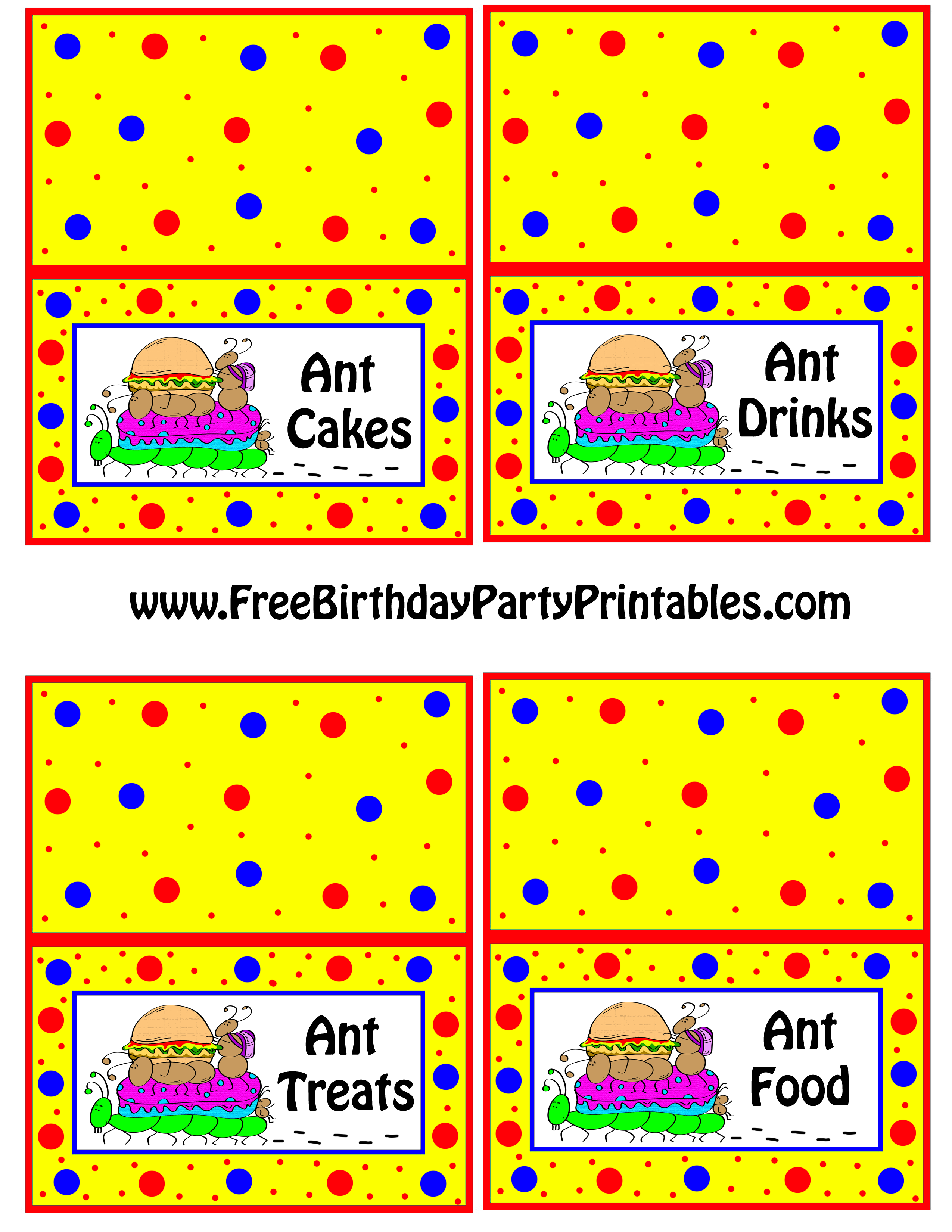 Ant Picnic Birthday Party Printables